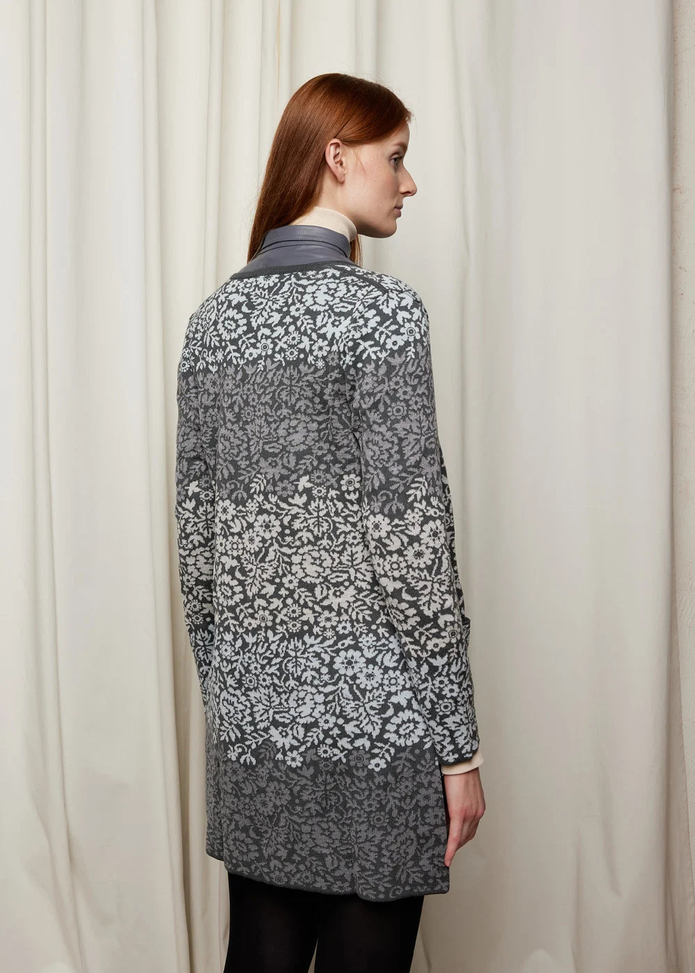 Oleana Flowerlace Long Cardigan 196