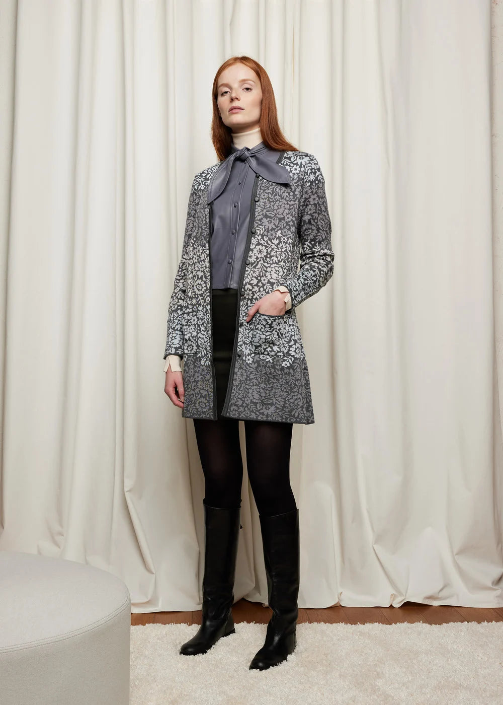 Oleana Flowerlace Long Cardigan 196