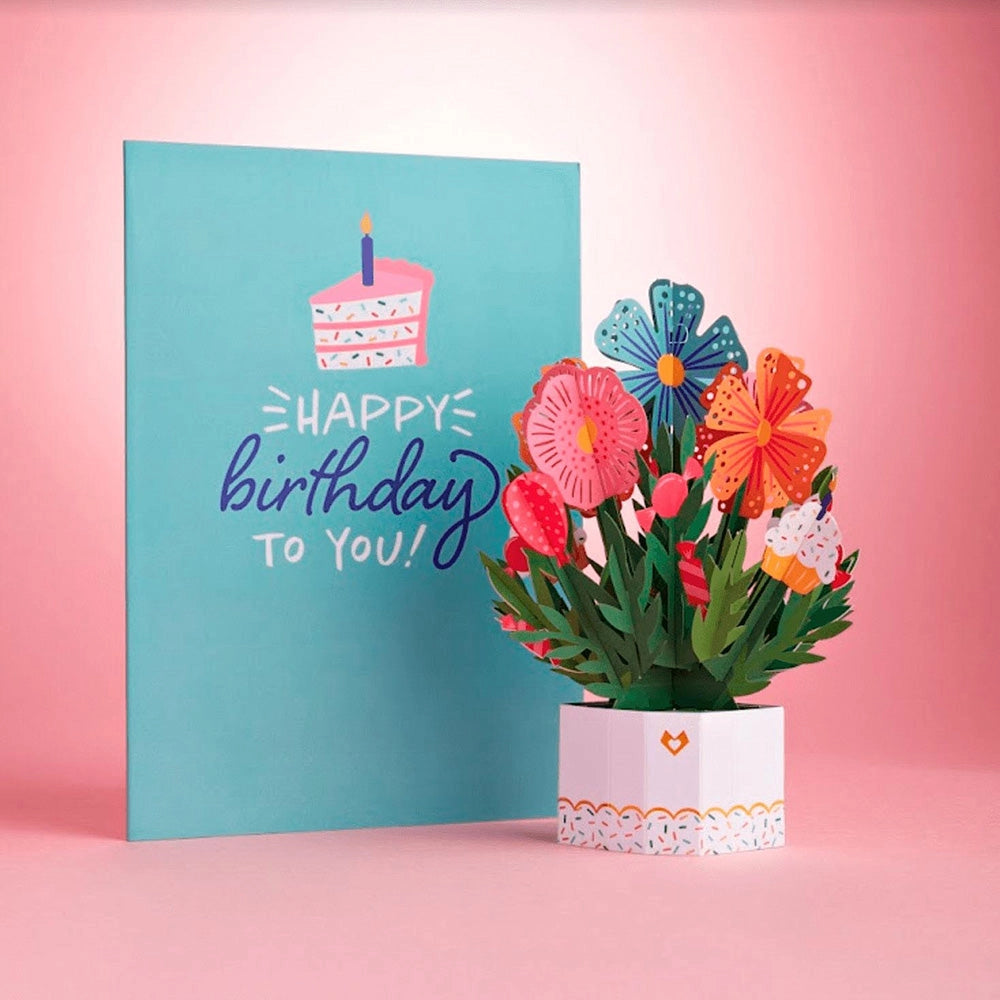 Card Happy Birthday Card with Mini Bouquet Pop-Up Card Lovepop
