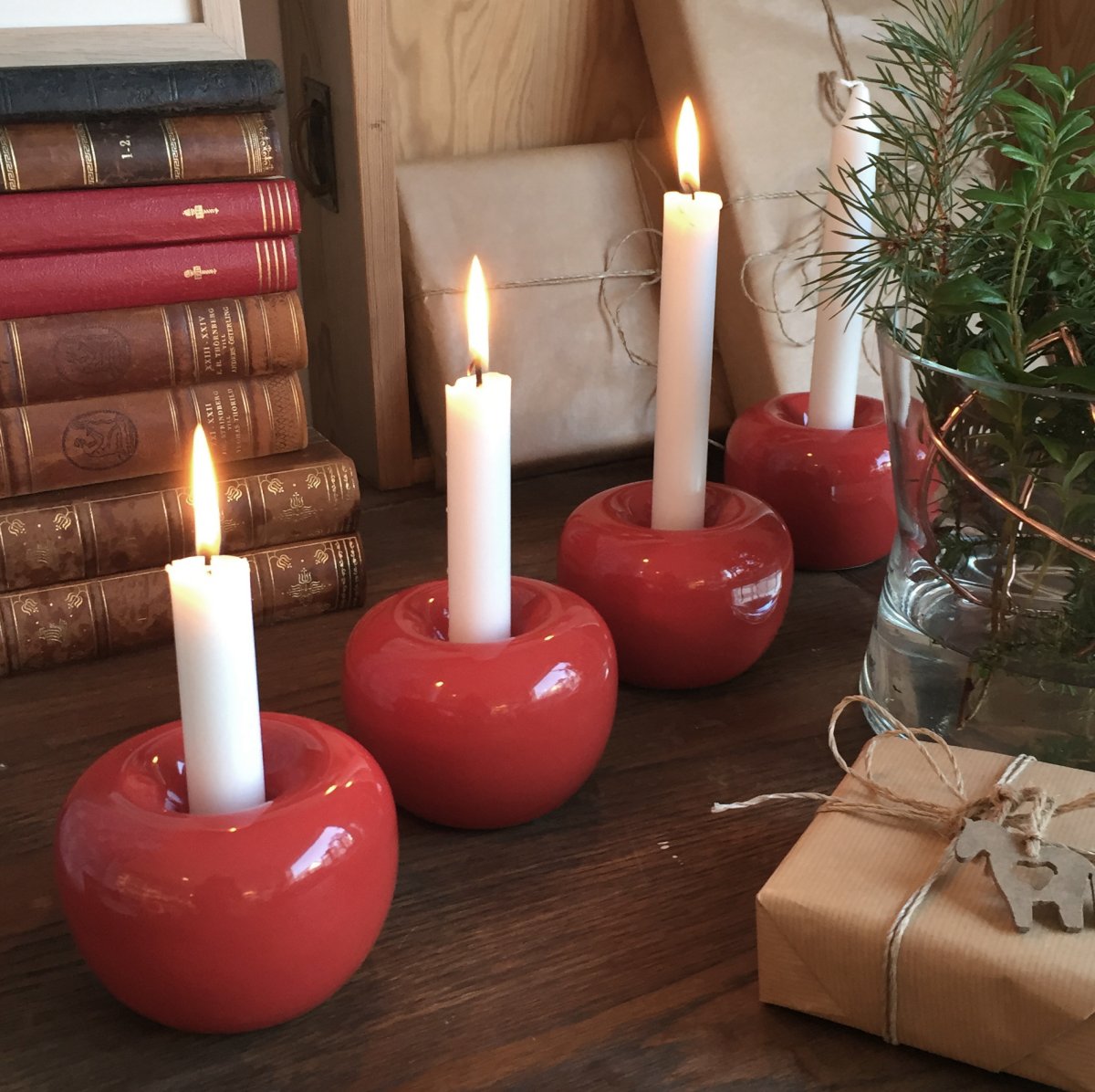 Born Apple Candle Holder Red