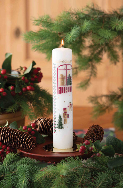 Advent Pillar Candle Snowman