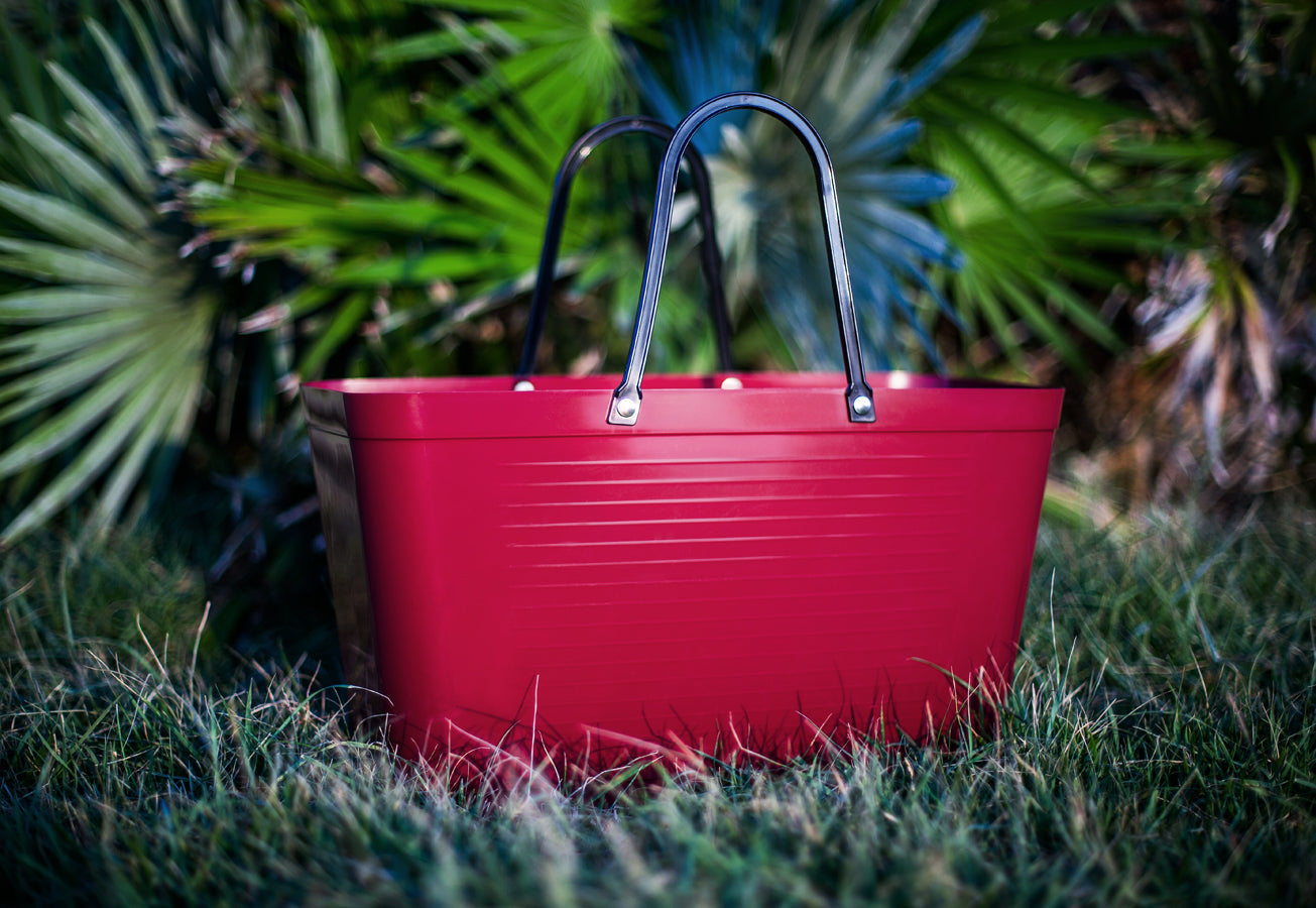 Hinza Tote Maroon Green Plastic
