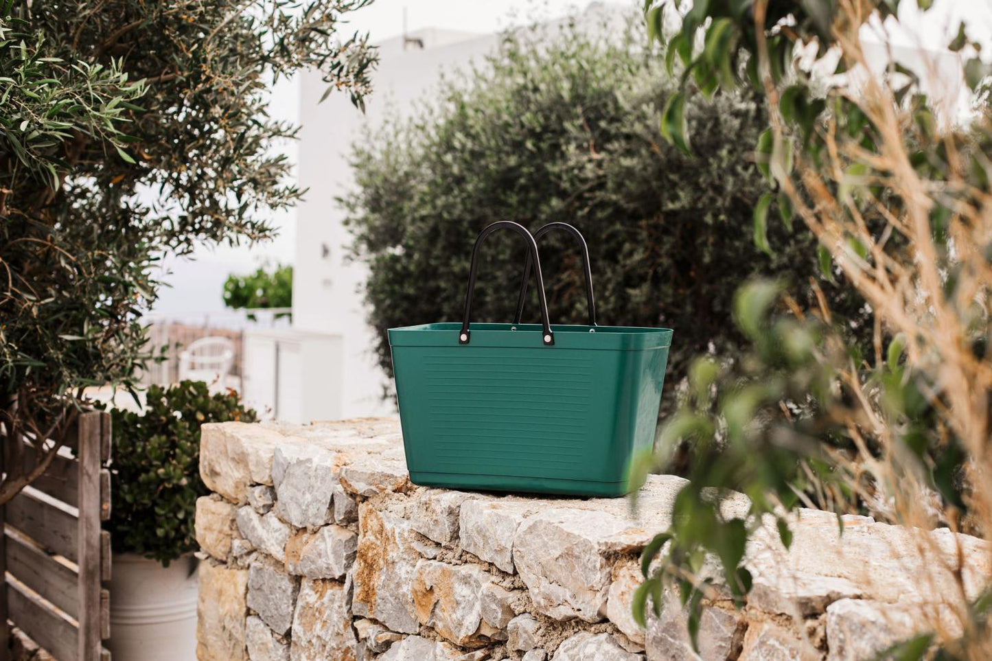 Hinza Tote Dark Green Green Plastic