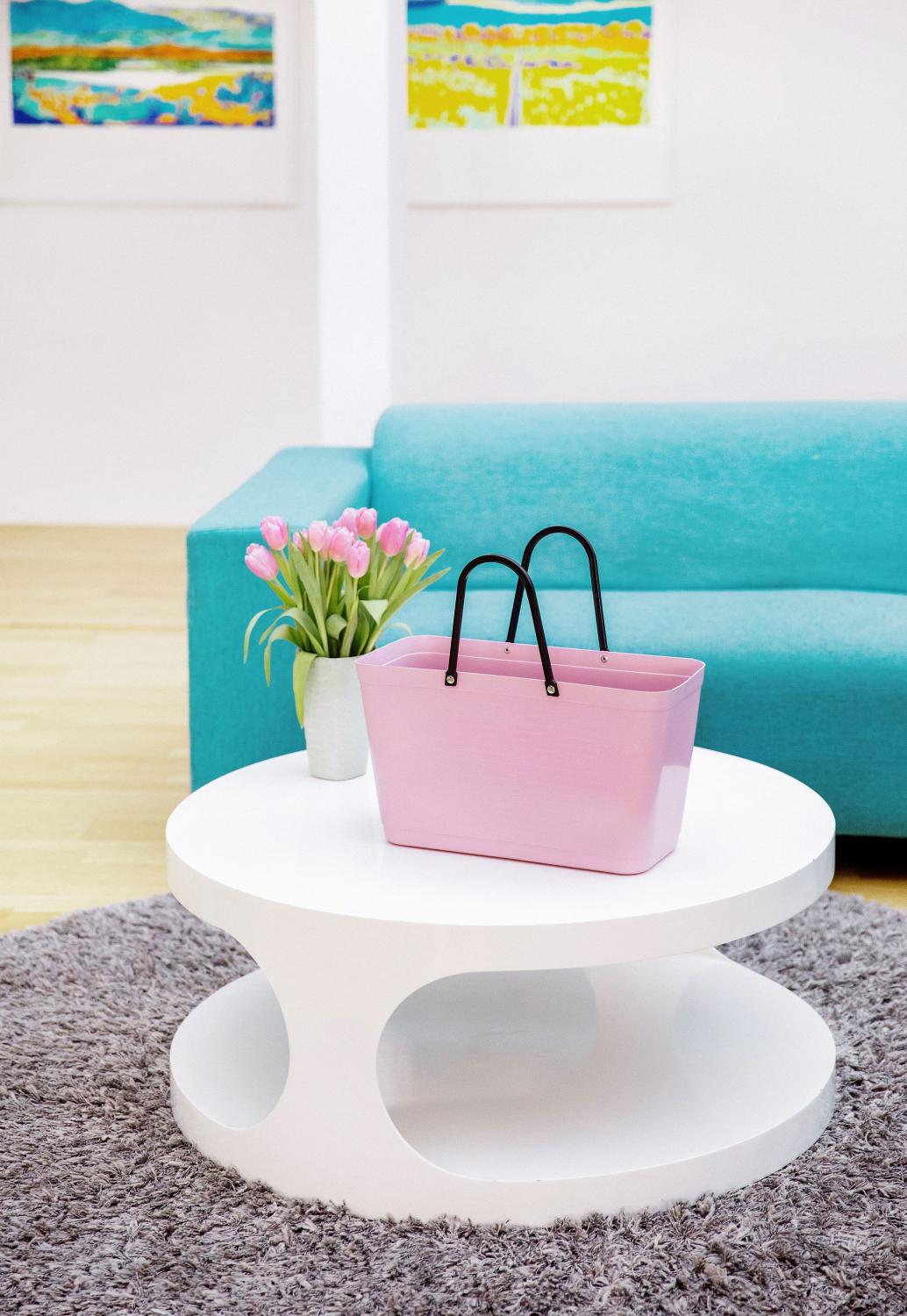 Hinza Tote Dusty Pink Green Plastic