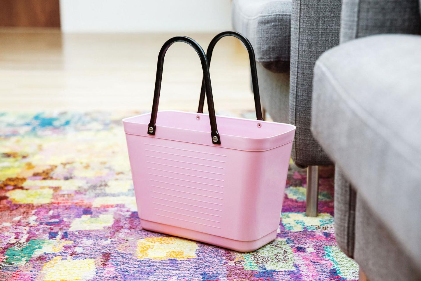 Hinza Tote Dusty Pink Green Plastic