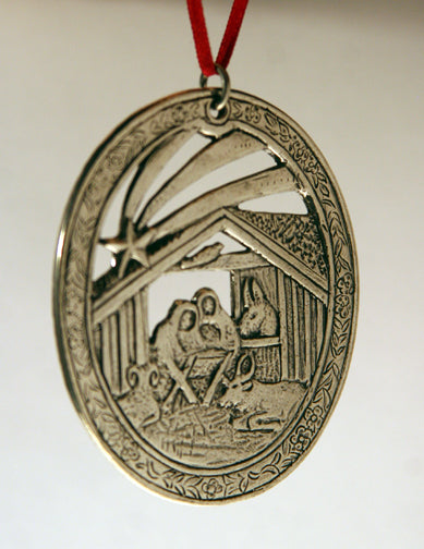 Nativity Pewter Ornament Norway