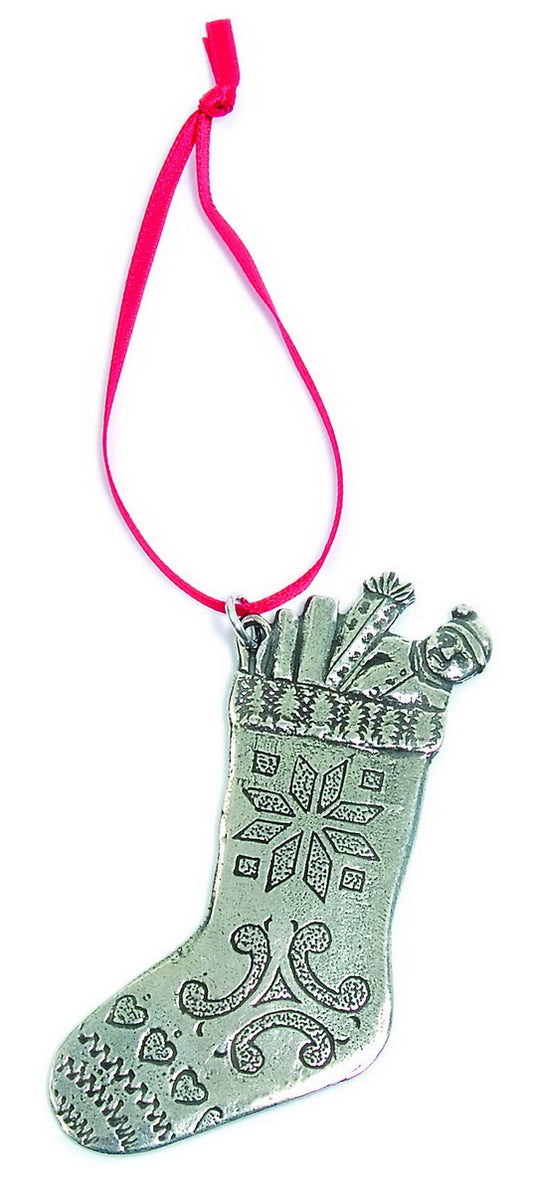 Stocking Pewter Ornament Norway
