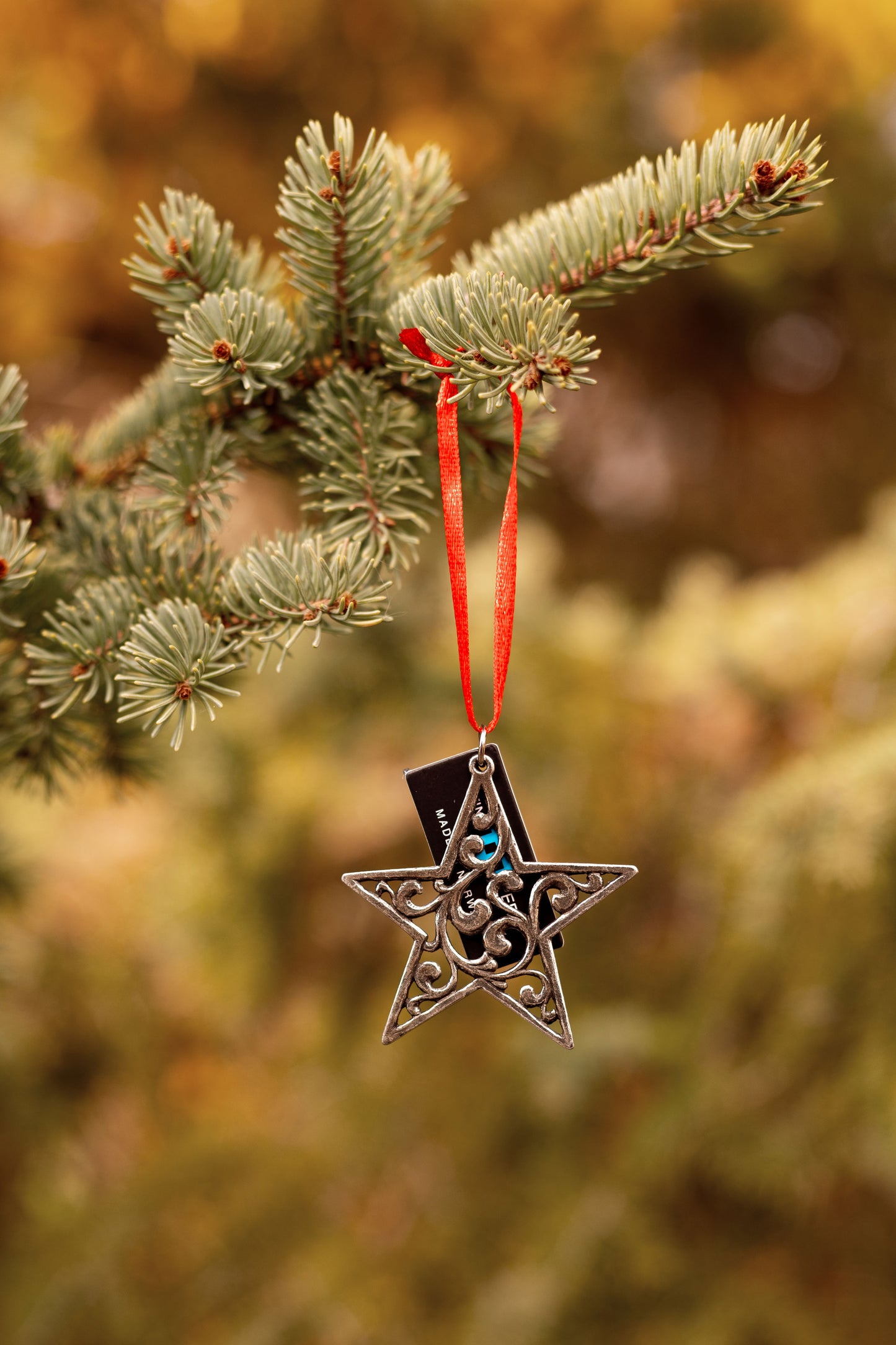 Rosemaling Star Pewter Ornament Norway