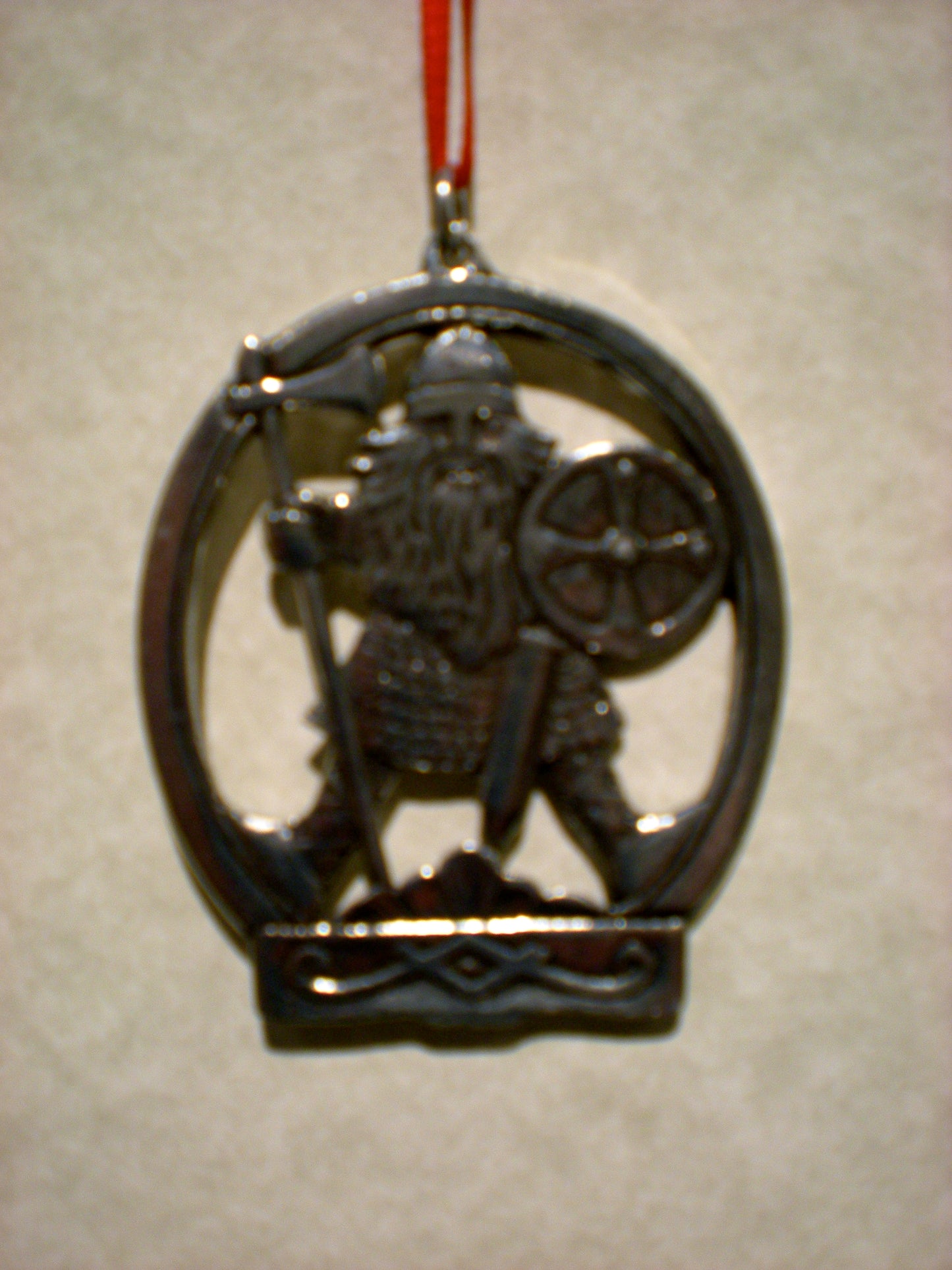 Viking Warrior Pewter Ornament Norway