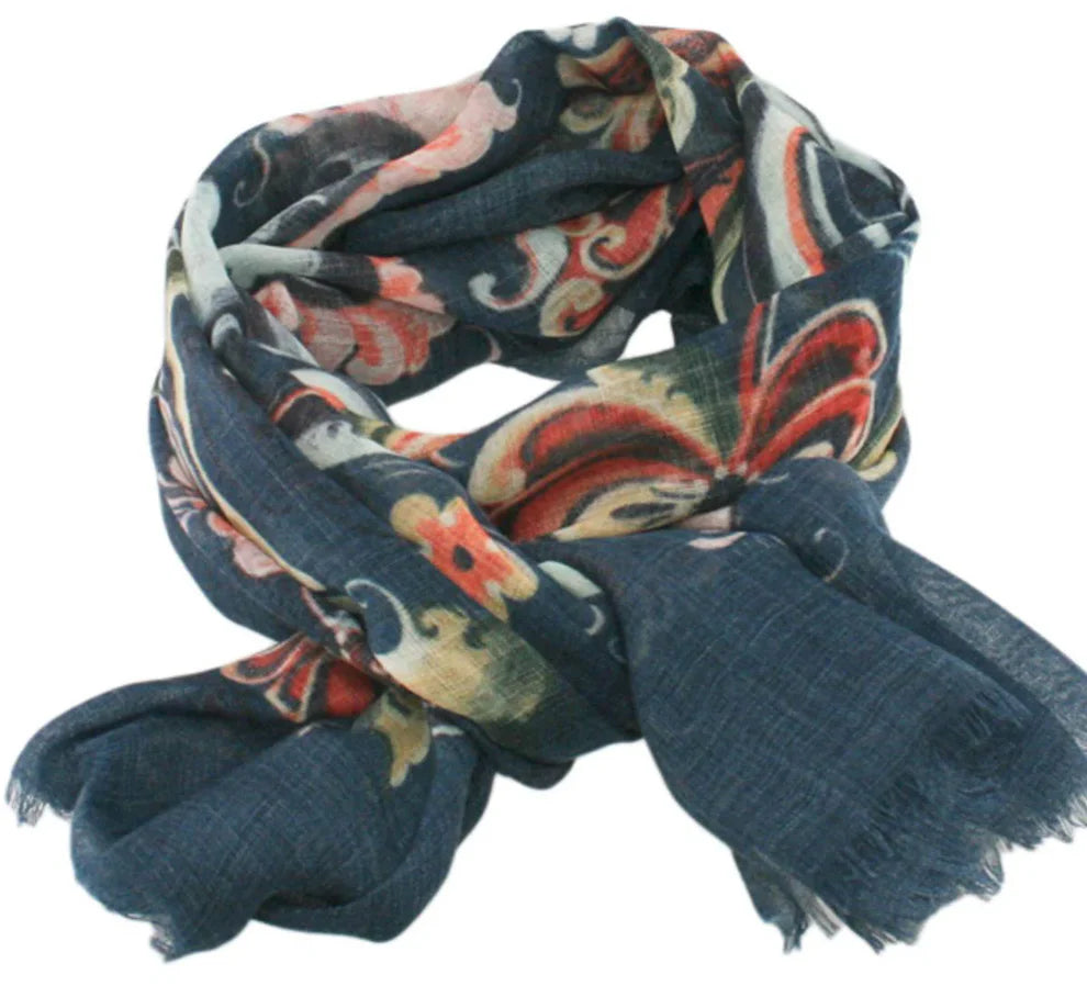 Scarf Rosemaling Wool Suzanne Toftey