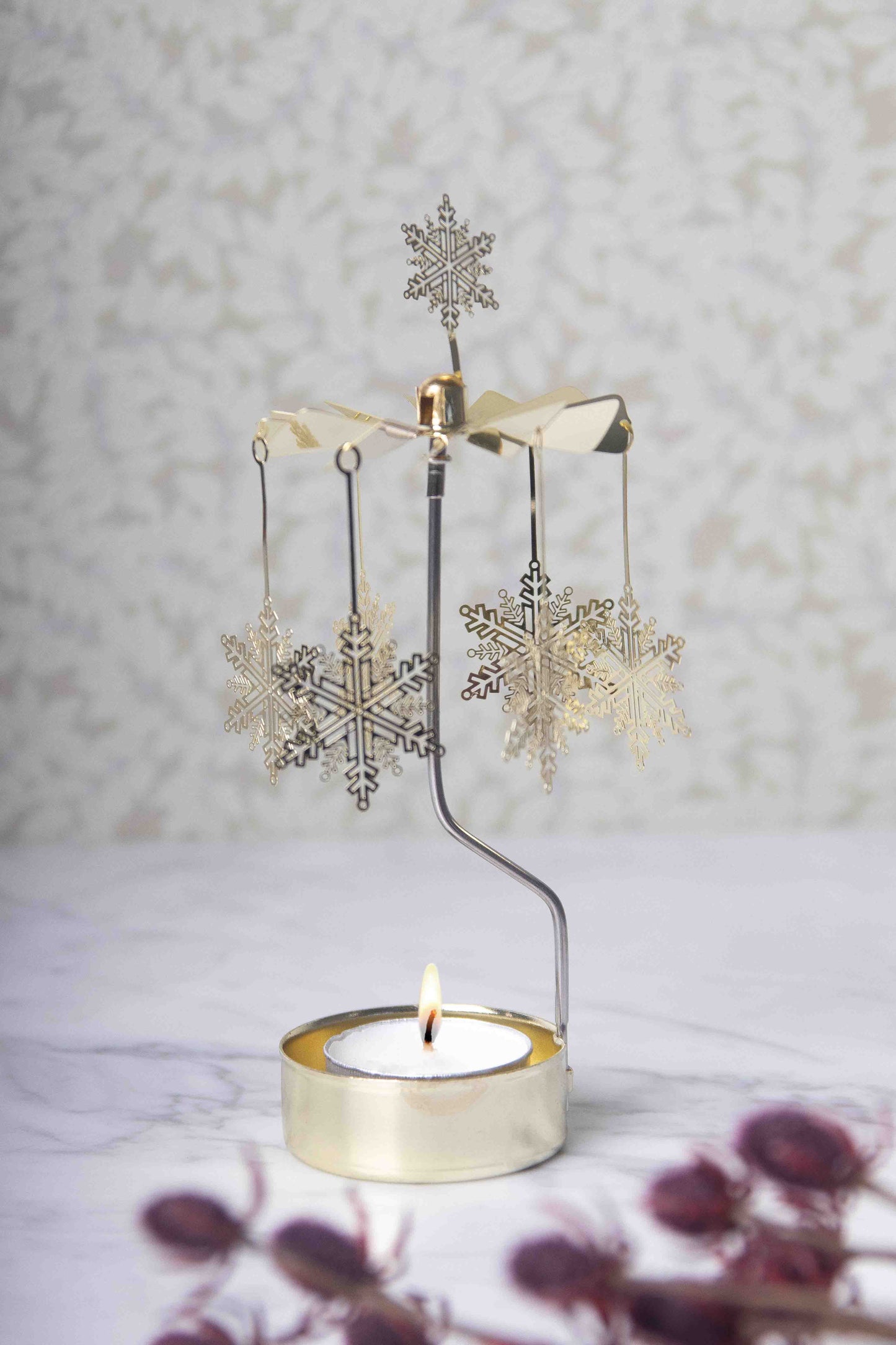 Rotary Candle Snowstar Gold