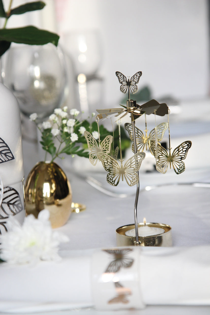 Rotary Candle Butterfly Gold