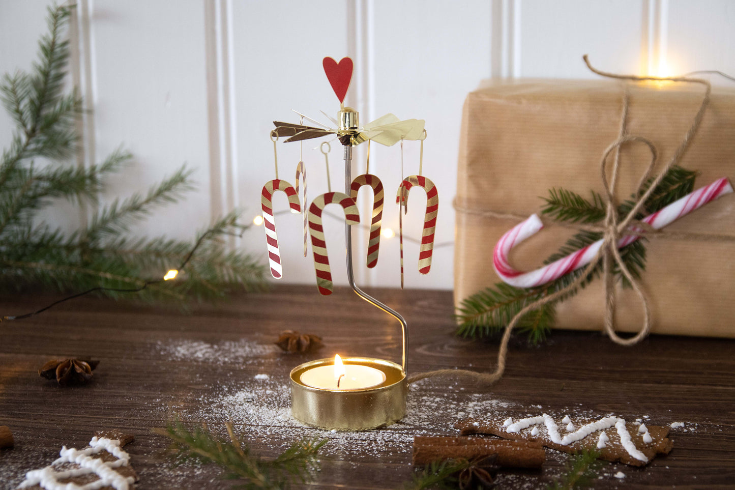 Rotary Candy Cane Candle Holder