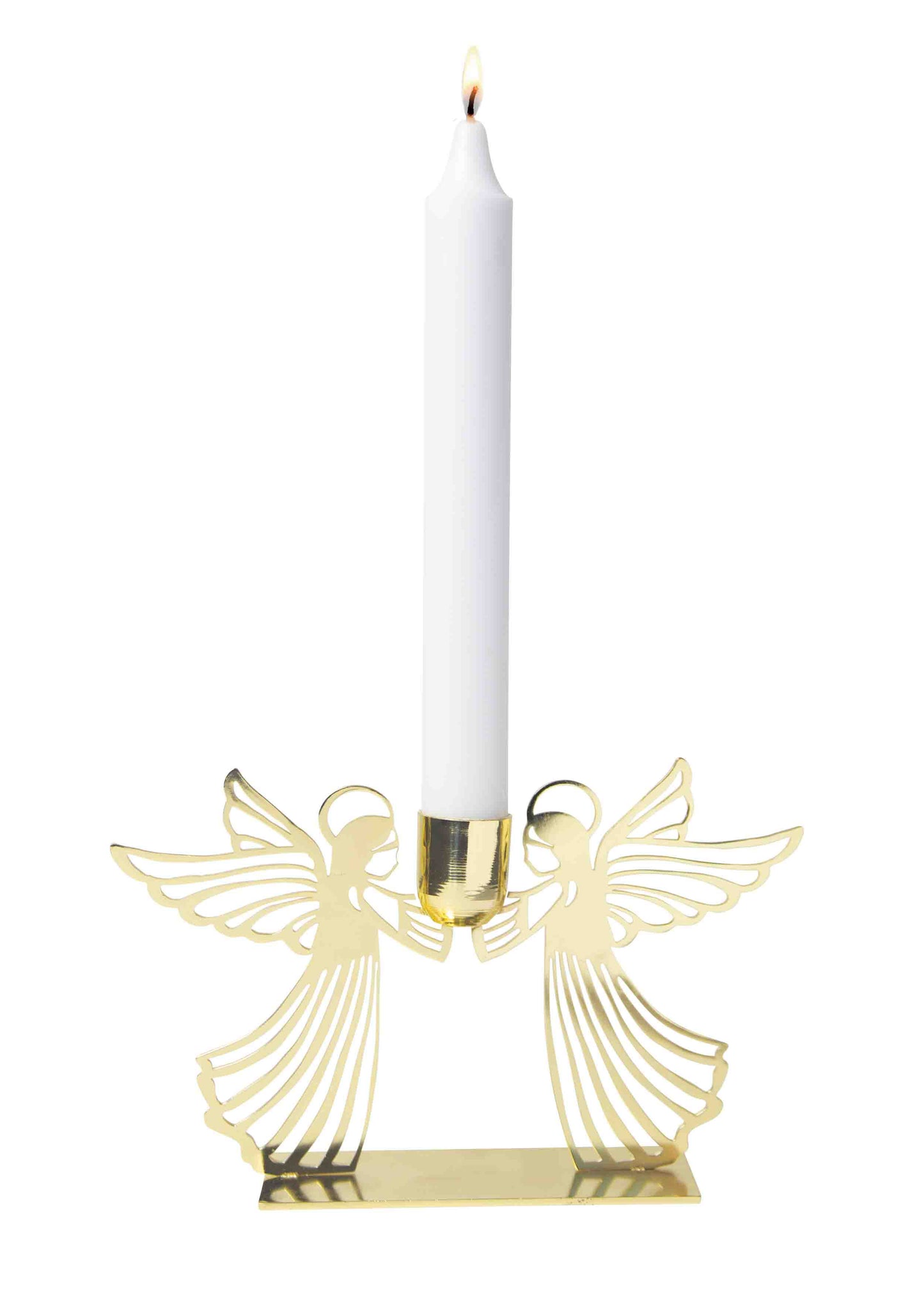 Metal Candle Holder Flying Angel Gold