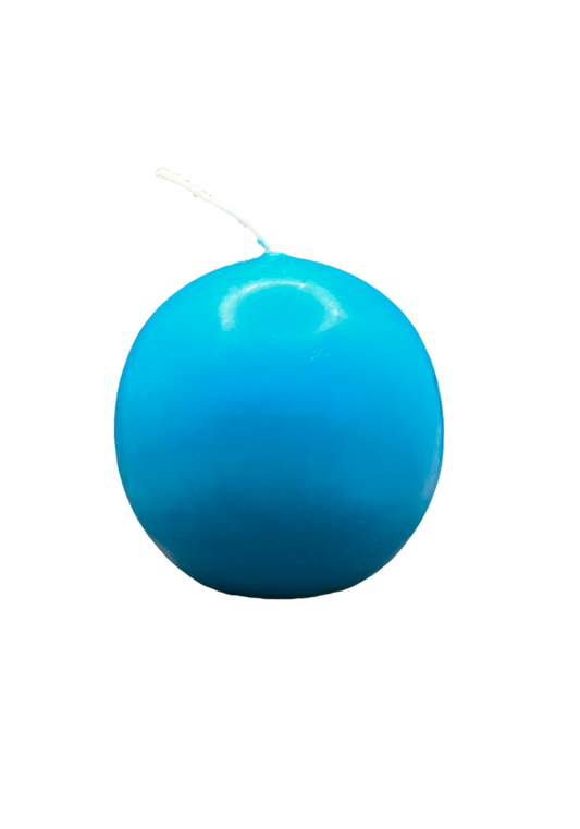 Ball Candle 2" Turquoise Blue