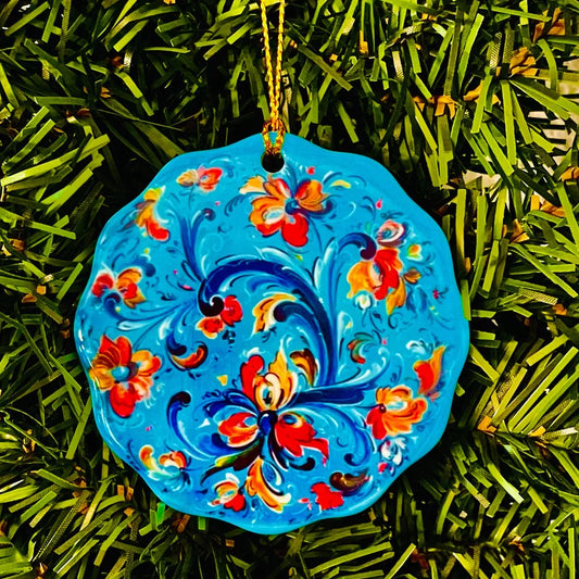 Ornament Blue Rosemaling