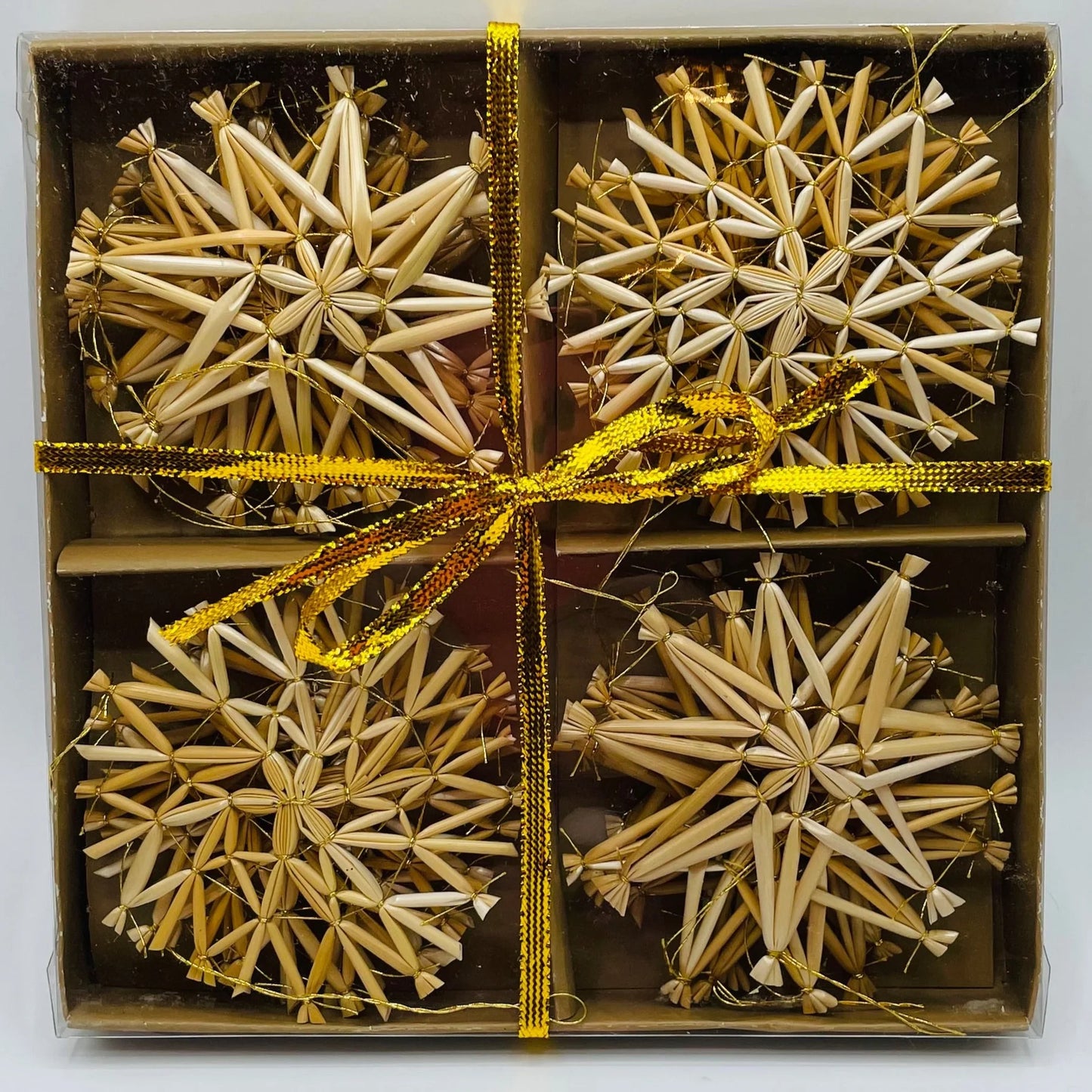 Straw Ornament Star Shape Box of 16
