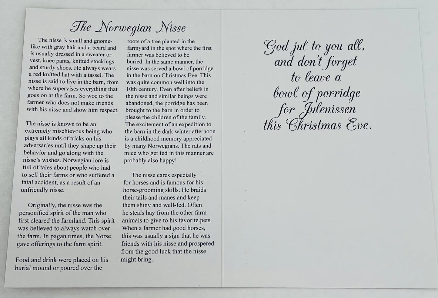 Christmas Cards Stav Church with Nisse Story
