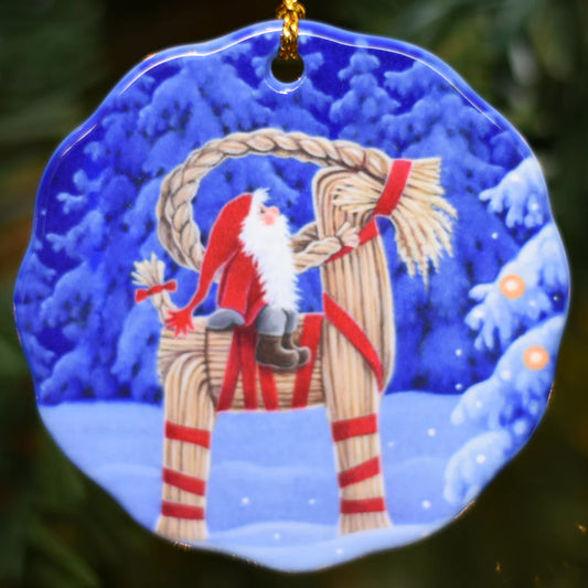 Ornament Eva Tomte on Straw Goat