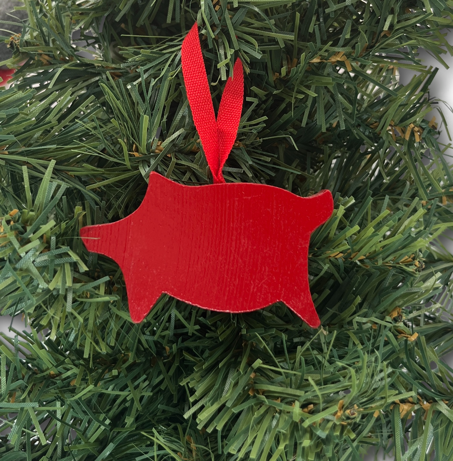 Pig Ornament Flat Red