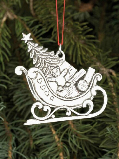 Sleigh Pewter Ornament Norway