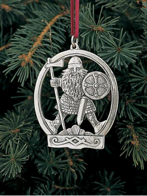 Viking Warrior Pewter Ornament Norway