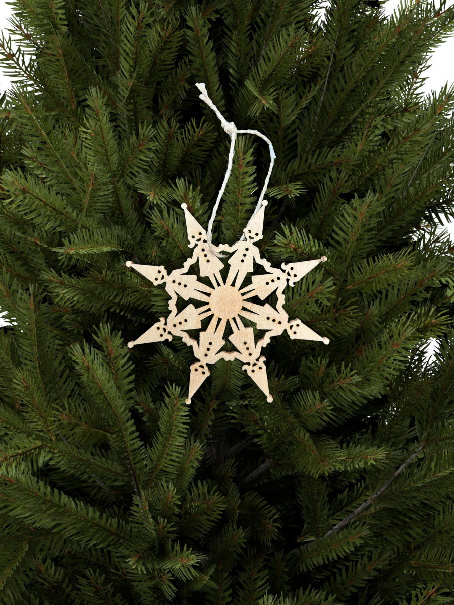 Wood Lazer Cut Ornament Kids