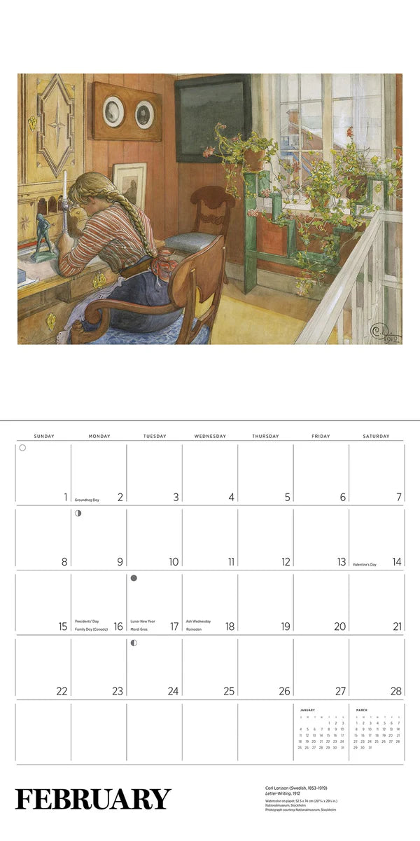 2026 Carl Larsson Calendar Pomegranate