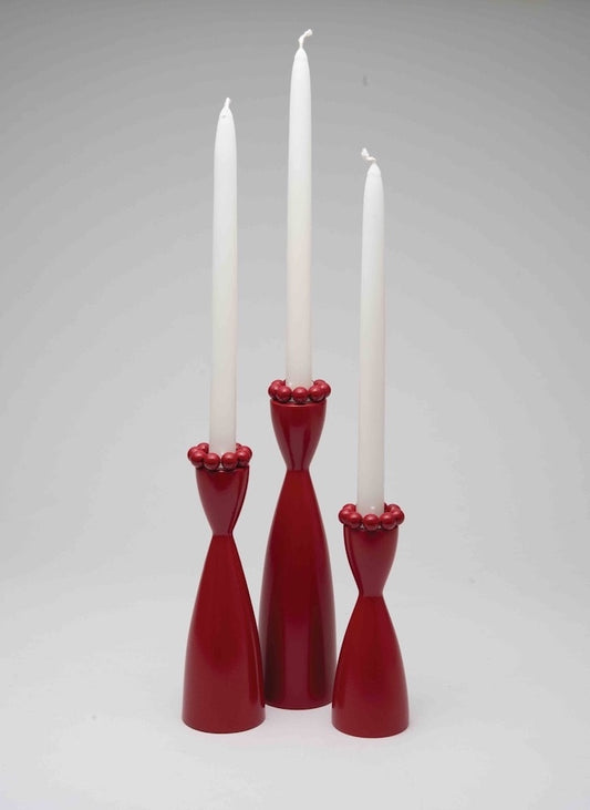 Candlestick Birch Wood Red