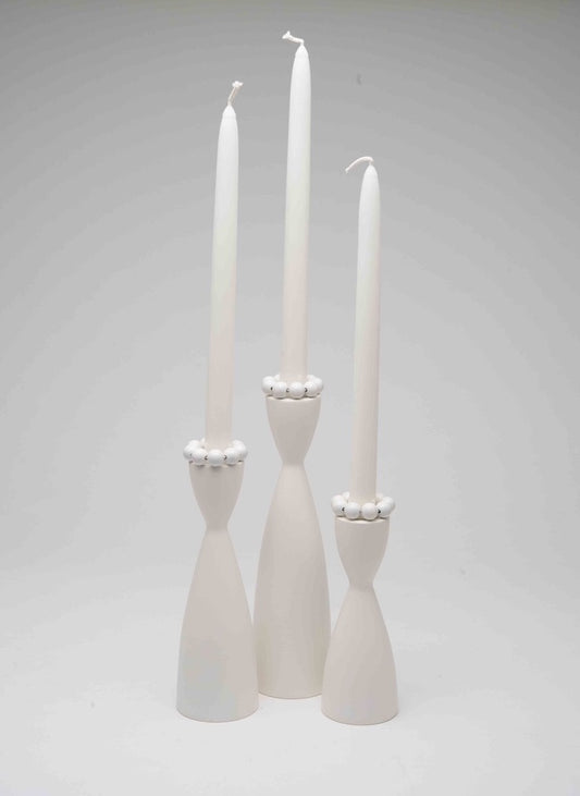 Candlestick Birch Wood White