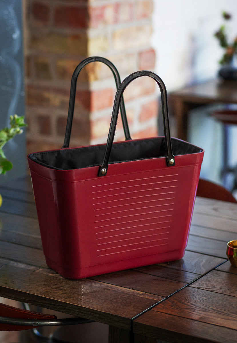 Hinza Tote Maroon Green Plastic