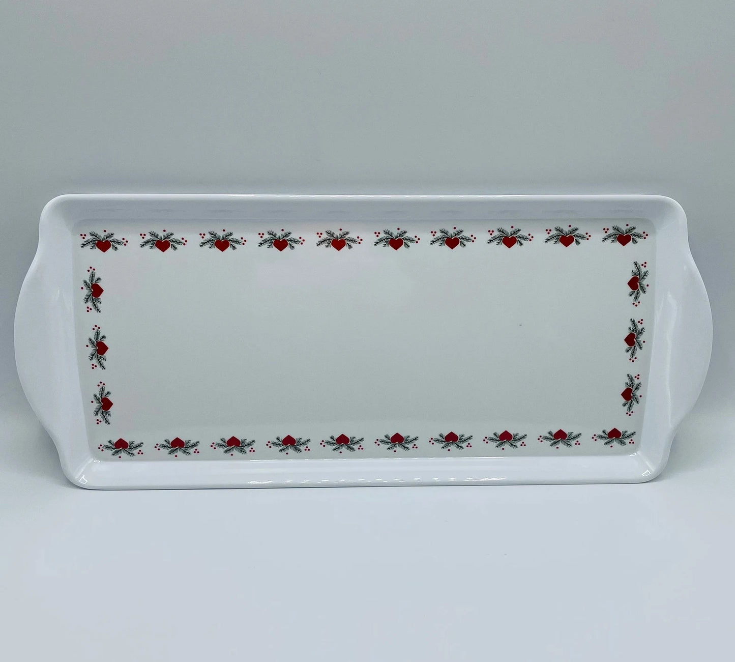 Almond Cake Serving Tray Hearts & Pines