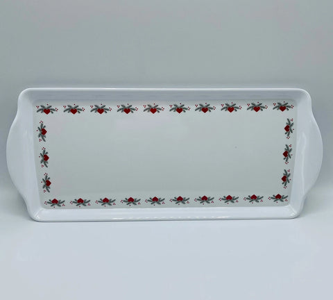 Almond Cake Serving Tray Hearts & Pines