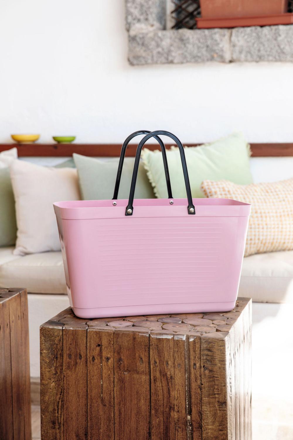 Hinza Tote Dusty Pink Green Plastic
