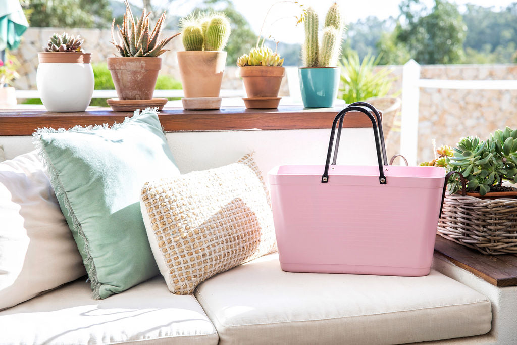 Hinza Tote Dusty Pink Green Plastic
