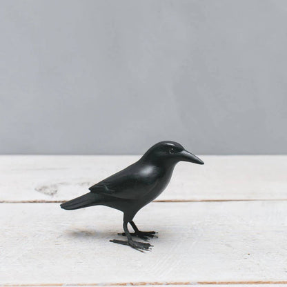 Mini Crow | Hand Carved Wood Sculpture | 3.5"H