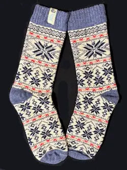 Sock Viking Knit Wool - Bergen Snowflake