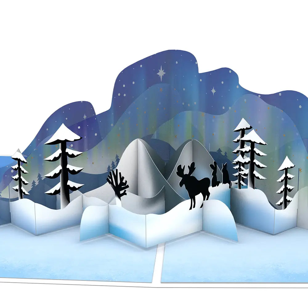 Card Winter Borealis Holiday Pop-Up Card Lovepop