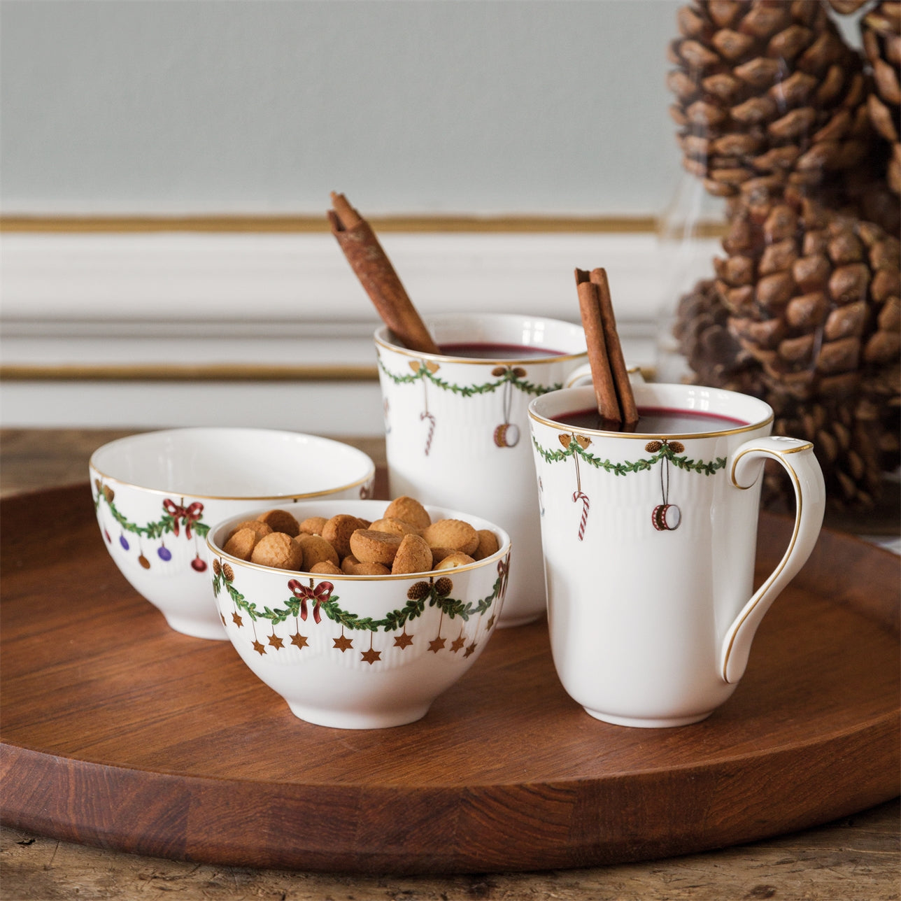Royal Copenhagen Star Fluted Christmas Mugs