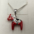 Red Dala Horse Sterling Necklace