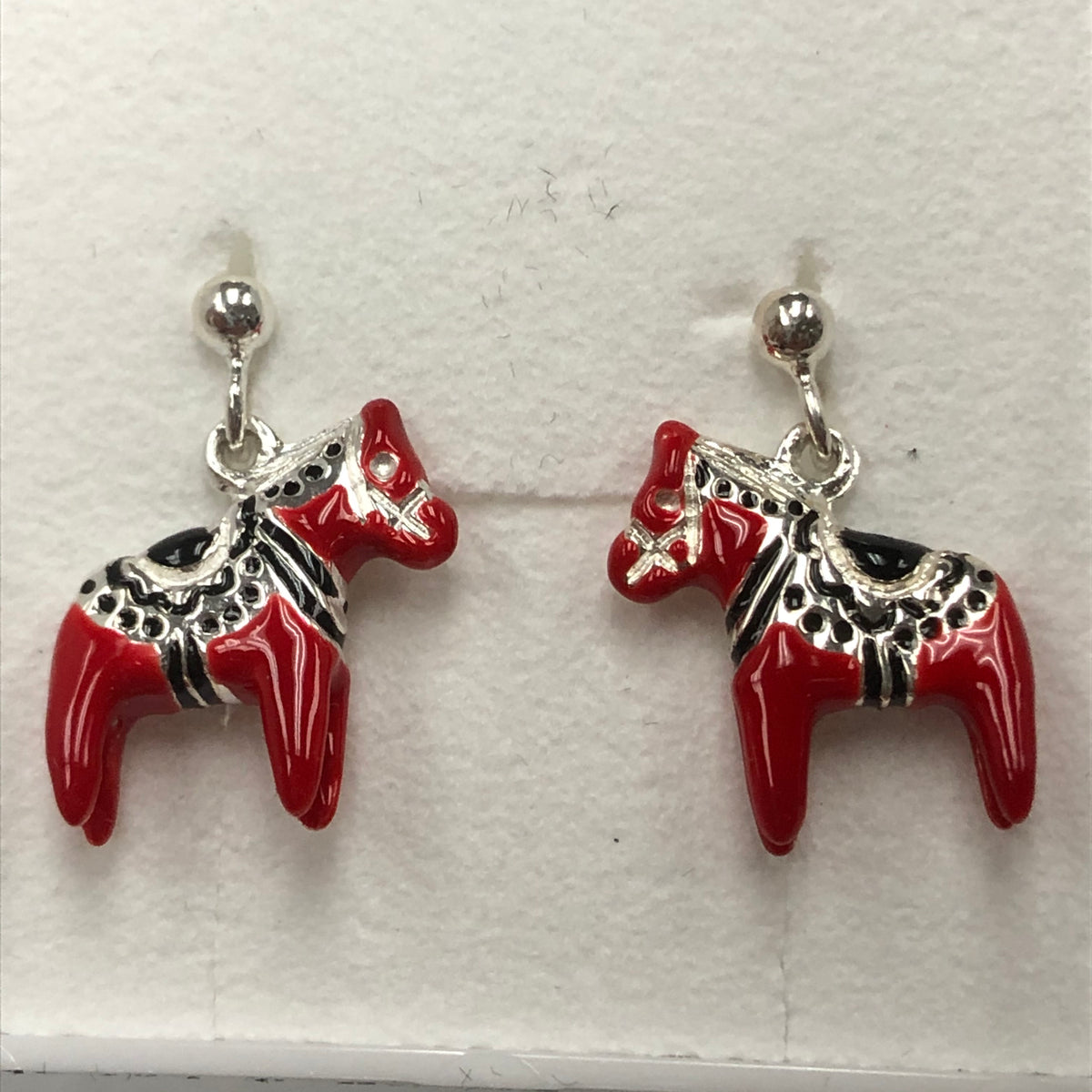 Dala Horse Earring Red Sterling