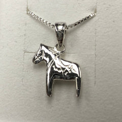 Dala Horse Necklace Sterling