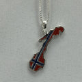 Norway Map Necklace with Flag Silver