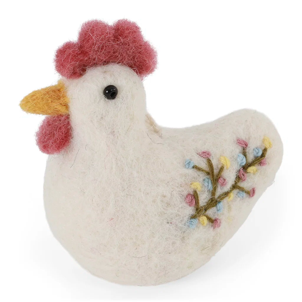 Gry & Sif Rooster w/Embroidery - White