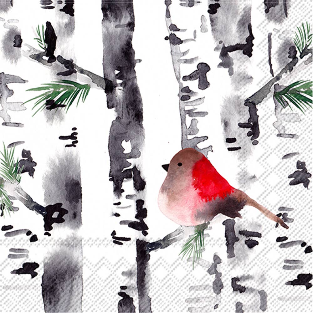 Bird In Birch Cocktail Napkin