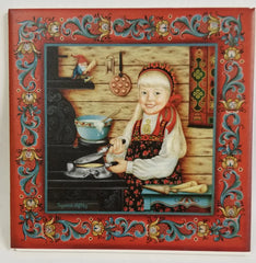 Tile Krumkake Girl Suzanne Toftey