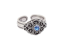 Sylvsmidja Ring Bunad Blue Stone Solje
