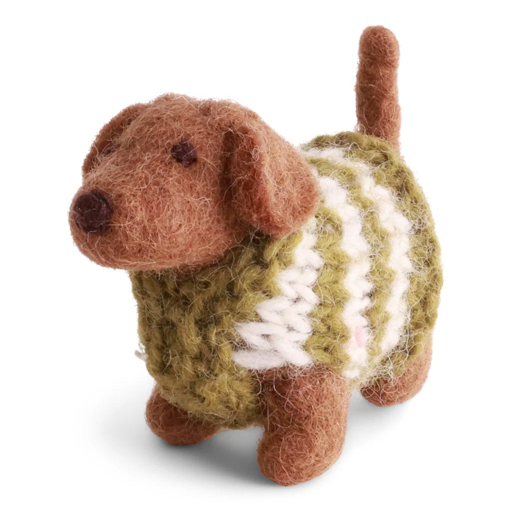 Gry & Sif Dog - Dachshund w/Knitted Sweater