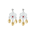 Sylvsmidja Earring Heart with Red Stone Solje 744511