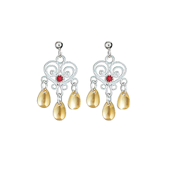 Sylvsmidja Earring Heart with Red Stone Solje 744511